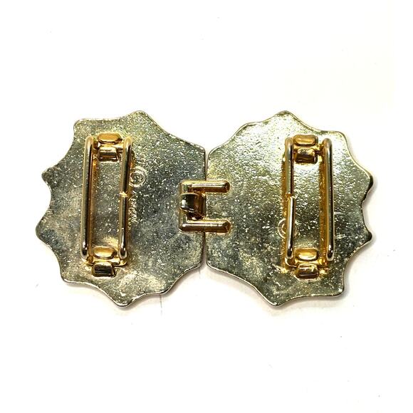 Revcor Vintage Belt Buckle DIY Retro Sewing Gold Tone Shell Art Deco Style Cinch - Picture 3 of 5